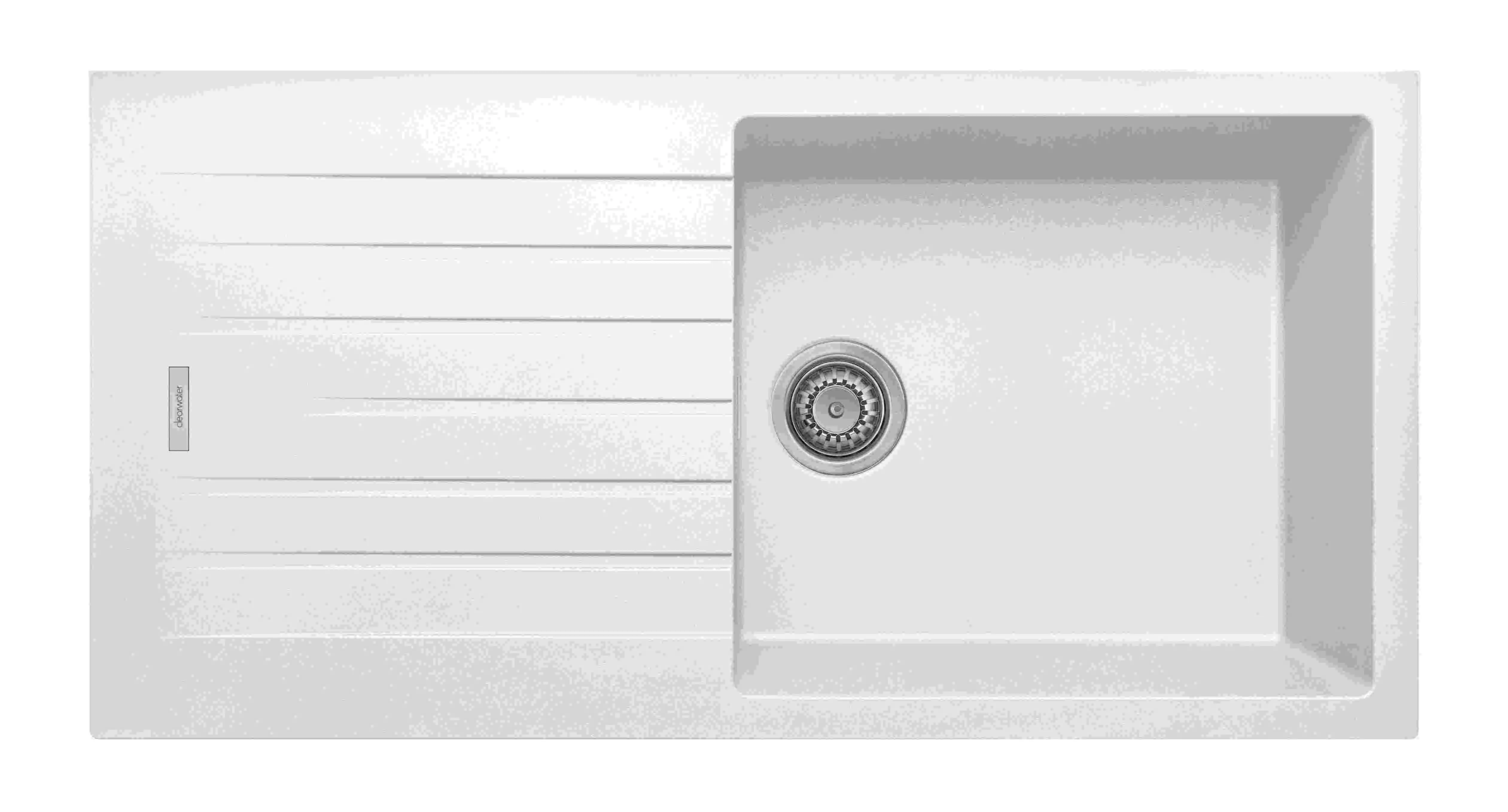 White composite single bowl sink